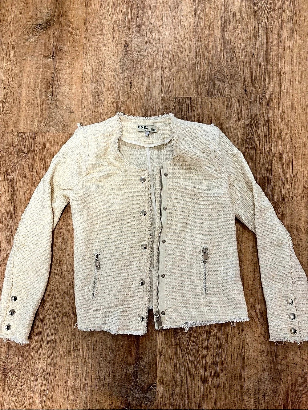 One/Third JACKET 01 Cream Knit Cardigan